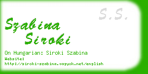 szabina siroki business card